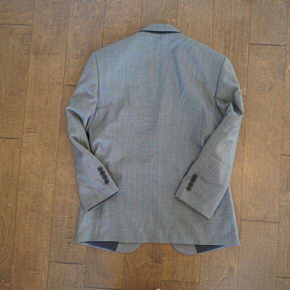 Vtg Oscar Dela Renta Long Sleeve 100% Wool Collar Blazer Gray Mens Size 38S - Picture 2 of 6